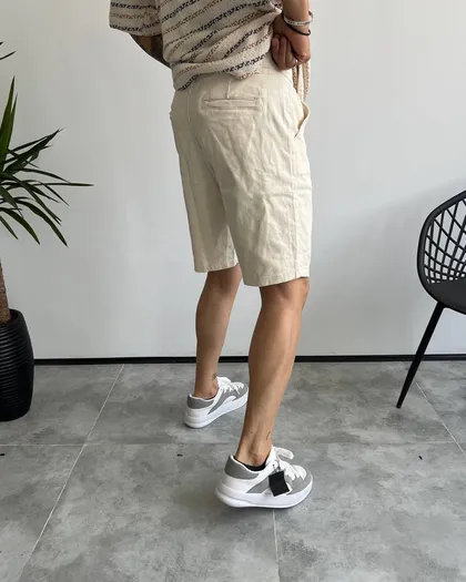 شلوارک وارداتی ZARA جین رنگ کرم