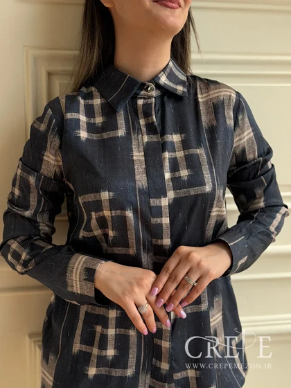 شومیز یقه مردانه طرحدار