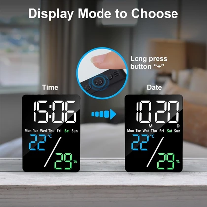 ساعت دیجیتال LED رومیزی مدل 5508 با نمایش دما و رطوبت
