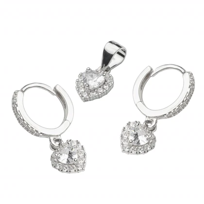 نیم ست نقره قلب کد 651227