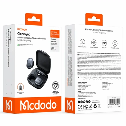 میکروفون یقه ای مک دودو Mcdodo مدل MP-5450 با حذف نویز هوشمند AI