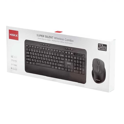 کیبورد و ماوس بی سیم هیسکا HISKA مدل H-MK25 اتصال 2.4 گیگاهرتز