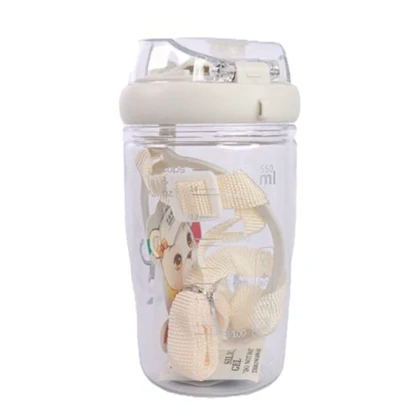 قمقمه اکرولیک طرح دار رنگ سفید 550 میل