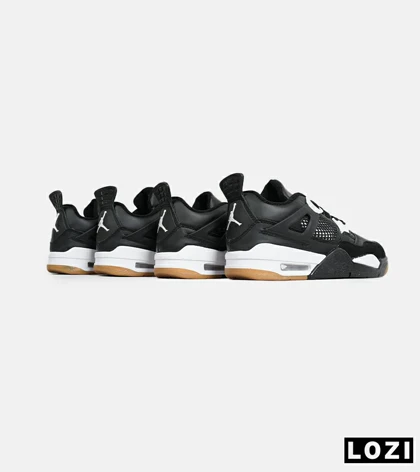 کتانی ساق‌دار بزرگ پا مشکی سفید Nike air jordan 4