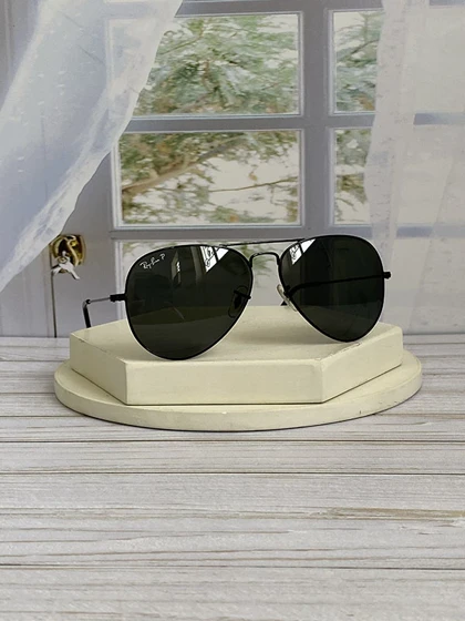 عینک آفتابی ری‌بن RB3025 Aviator پلاریزه فریم فلزی، عدسی کریستال، سایز 58