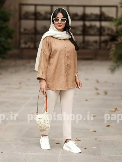 شومیز آستین پاکتی گل برجسته