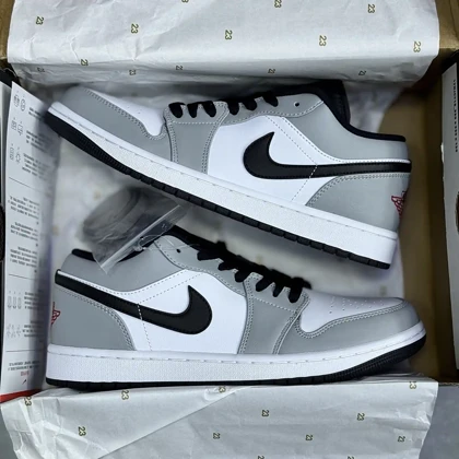 کفش نایک ایر جردن وان لو اسموک سفید طوسی Nike Air Jordan 1 Low Smoke White Grey