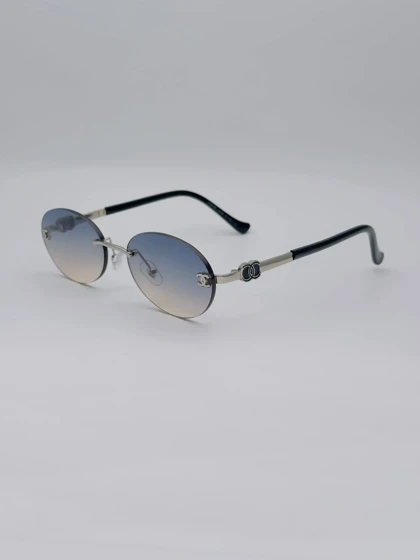 عینک آفتابی زنانه بیضی ترند شنل CAHNELمدلSG-0025-Oval Rimless Glasses پینترسی اقساطی