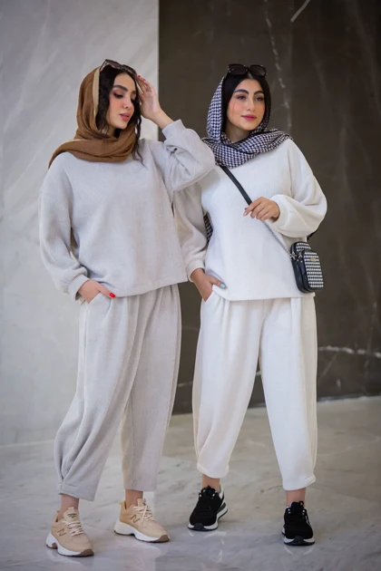 هودی شلوار بیسکوییتی پاییزه