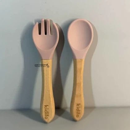قاشق سیلیکونی دسته چوبی کیدیلو