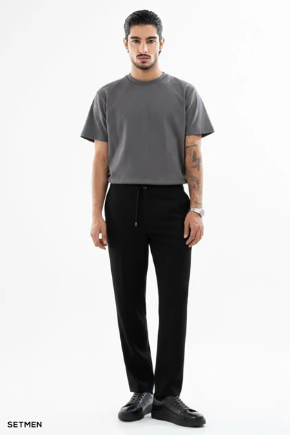 تیشرت مردانه ژاکارد یقه گرد