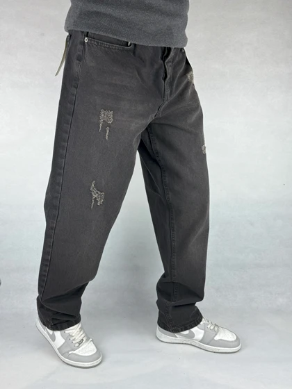 شلوار بگ فیت مردانه ذغالی 148