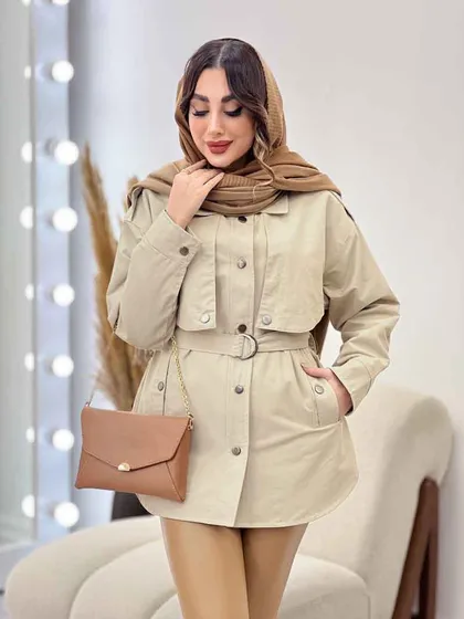 بارانی ژیله دکمه دار روژین