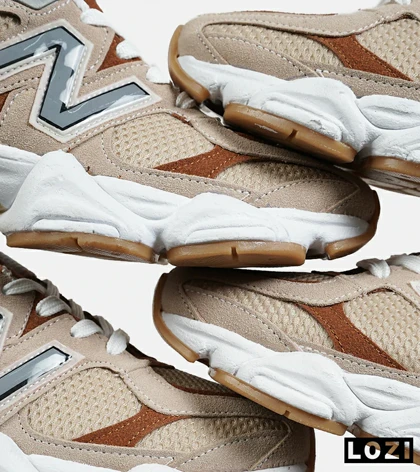 کفش کتانی مردانه و زنانه کرم قهوه ای NEW BALANCE 9060