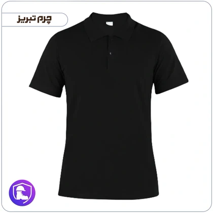 تیشرت مردانه دو دکمه آستین کوتاه