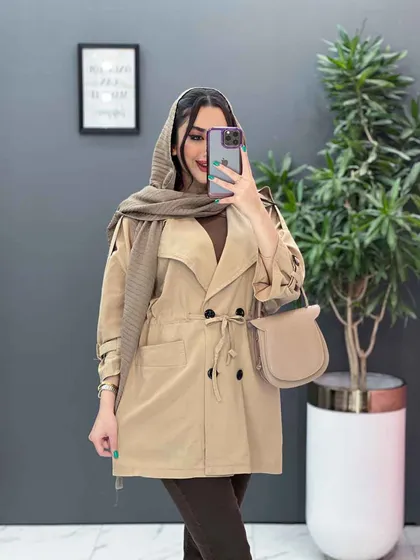 مانتو لینن چهار دکمه آستین بندی