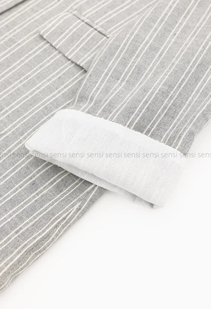 کت راه راه لینن کد1005296