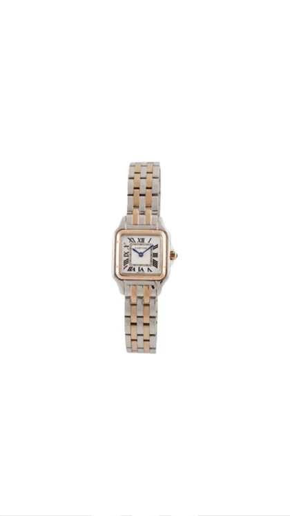 ساعت کارتیر پنتر زنانه دورنگ رزگلد صفحه سفید Cartier panthere Rosegold