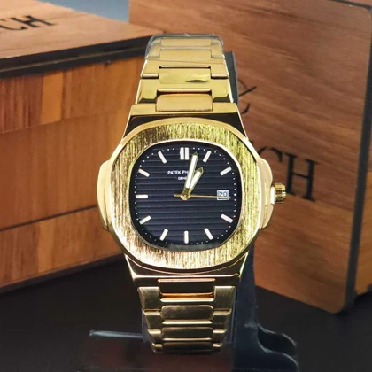 ساعت مچی مردانه پتک فیلیپ Patek Philippe تاریخ دار با قفل پروانه ای ضامن دار کد 1