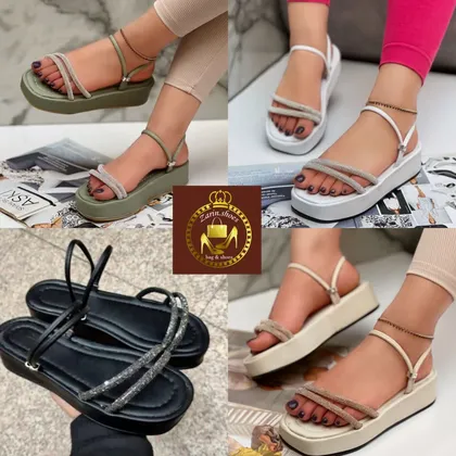 صندل دورمچی نگینی دوحالته زنانه تابستانه مدل 2 نگین