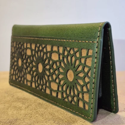 ست کیف پول و جاکلیدی چرم زنانه مدل آژین