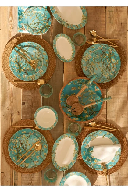 کاسه Bella Maison مدل Van Gogh Almond Blossom Mango - فیروزه‌ای