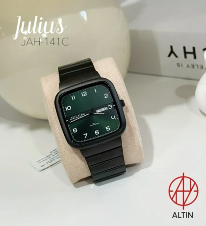 ساعت مچی مردانه جولیوس مدل JAH-141C بند مشکی و صفحه سبز تیره اورجینال