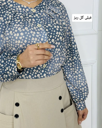 ست بهاره گلی ┃ست شومیز و دامن زنانه