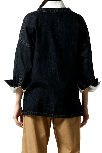 شومیز جین نیم قاپک زنانه