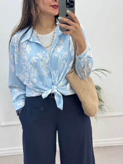 مانتو شومیزی گلی ( دارای ایراد جزئی )