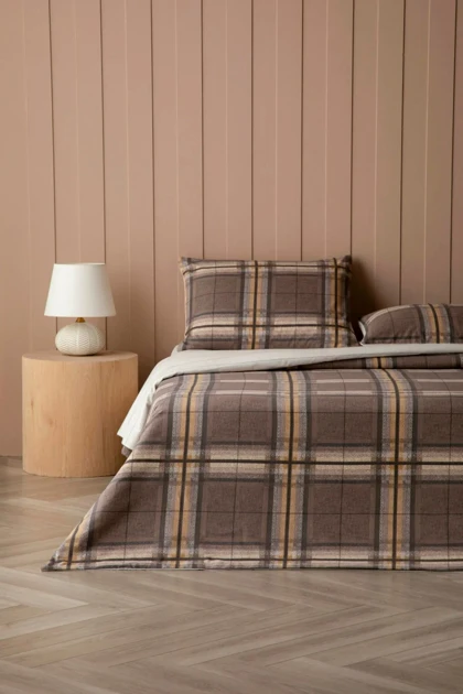 سرویس روتختی دو نفره English Home مدل Windsor Plaid پنبه پلی‌استر - قهوه‌ای