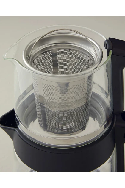 چای‌ساز شیشه‌ای و کتری English Home مدل CMK 6001 - مشکی