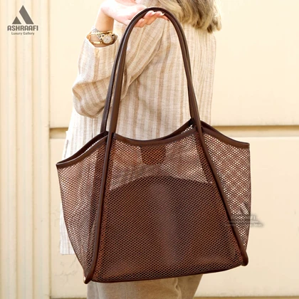 کیف توری بزرگ Women Beach Tote Bag A01