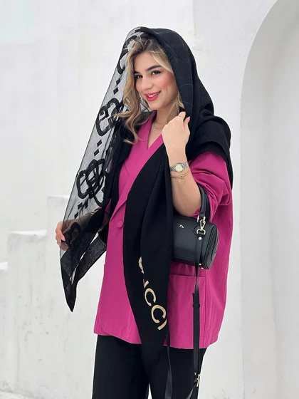 روسری نخ ابریشمی مشکی برند کد176