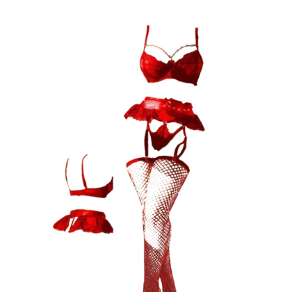 ست فانتزی فنردار جورابدار قرمز برند ژانت کد 8055