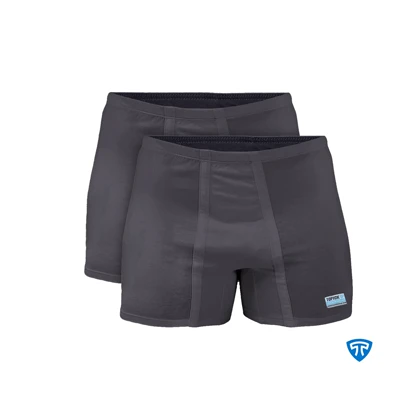 شورت پادار پنبه کش لیفه ای (پک 2 عددی) زغالی