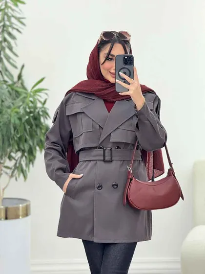 بارانی دو تکه جیب پیله
