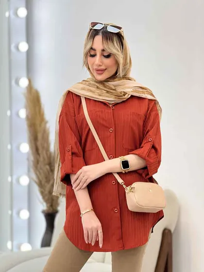 شومیز کراش آستین بند دار