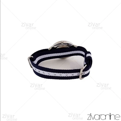 ساعت دنیل ولینگتون زنانه قاب سیلور صفحه مشکی بند سفید سرمه ای 104984