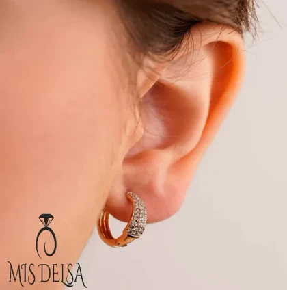 گوشواره ژوپینگ ظریف نگین‌دار کد 2