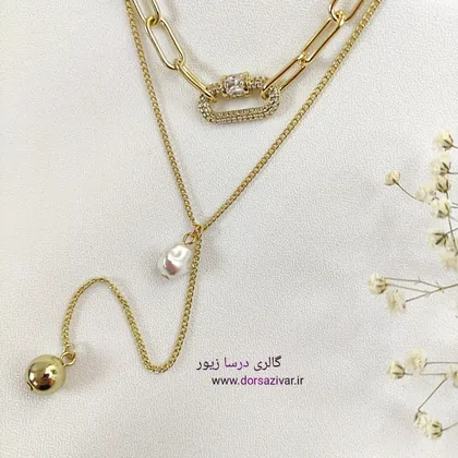 گردنبند دولاین مروارید
