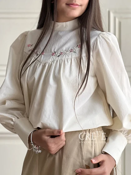 شومیز گلدوزی لینن نچرال