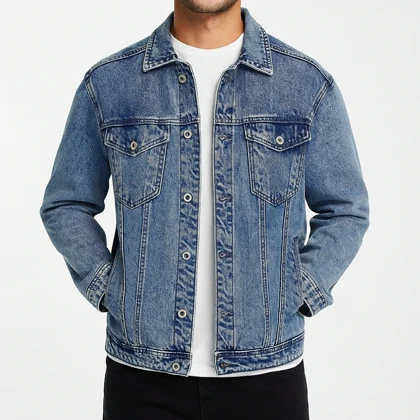 کت جین مردانه بدون زاپ استایل شیک و مینیمال مناسب تمام فصول سال کد 2005