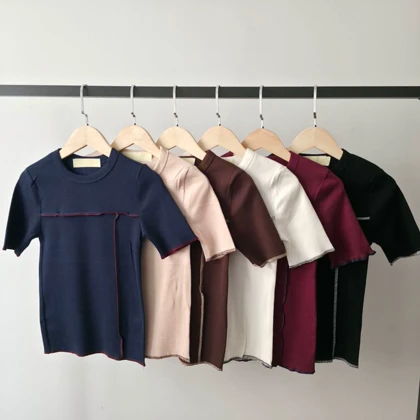 بلیز یقه گرد کثیف دوزی