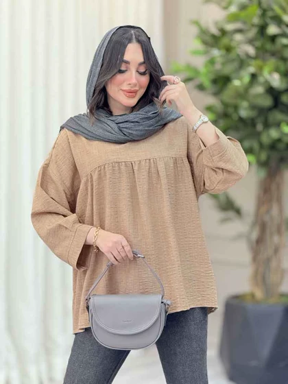مانتو جلو بسته چین‌دار