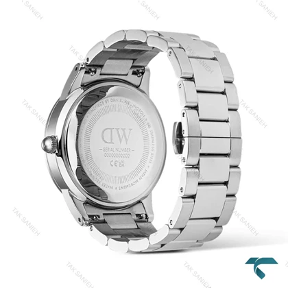 ساعت دنیل ولینگتون آیکونیک مردانه سیلور سرمه ای تقویم دار DW-7631-G