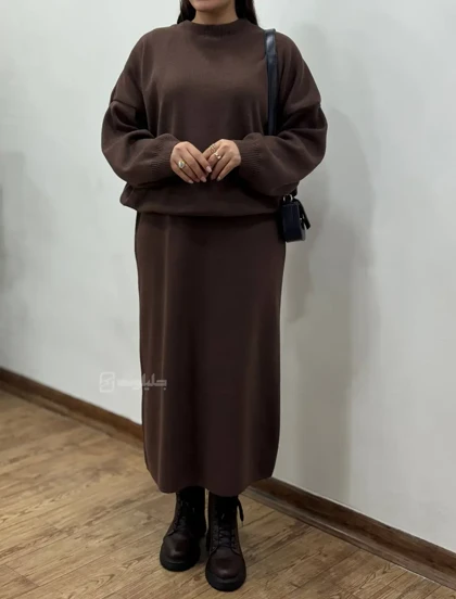 ست سارافون بلند و پلیور بافت شیدا 1