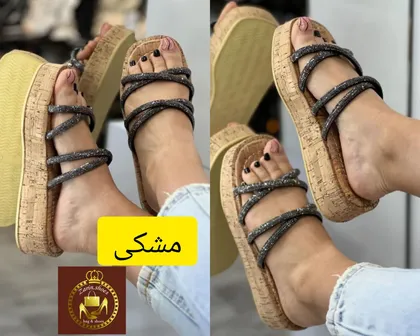 صندل روفرشی نگینی زنانه تابستانه المیکا