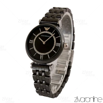 ساعت امپریو آرمانی زنانه مشکی مدل خورشید 105144
