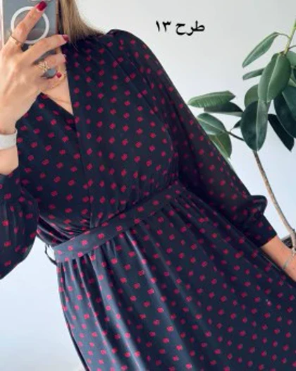 پیراهن حریر سرمه سری 11